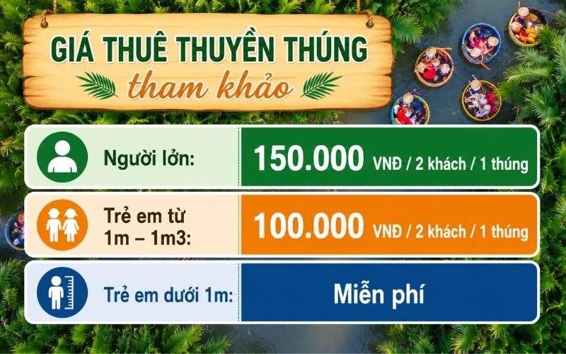 Giá vé Rừng Dừa Bảy Mẫu