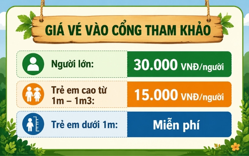 Giá vé Rừng Dừa Bảy Mẫu