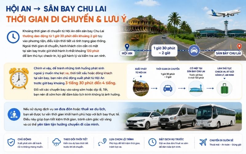Sân bay Chu Lai cách Hội An bao xa